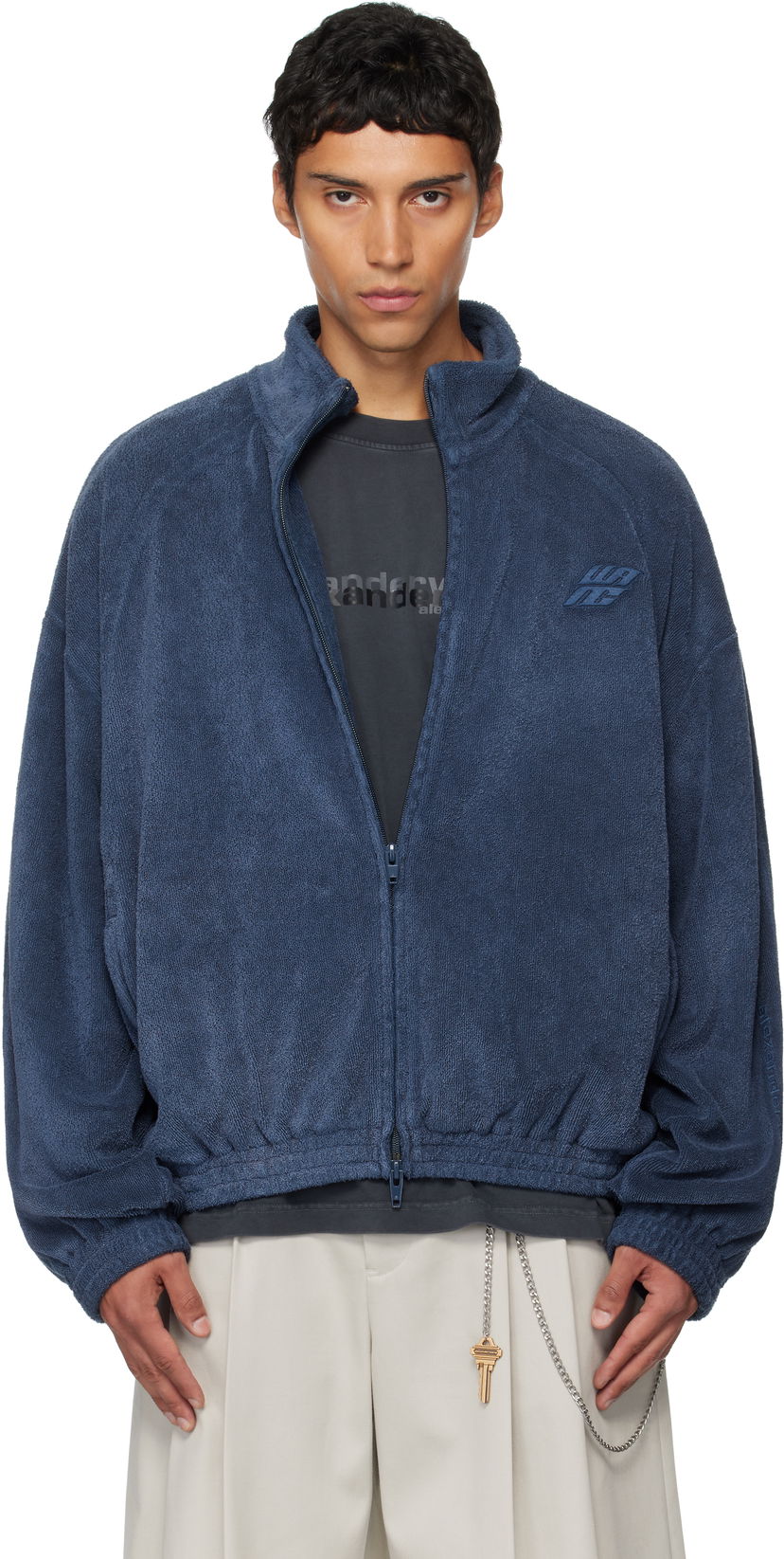 Jakna Alexander Wang Alexander Wang Relaxed Track Jacket Modra | 6CC3252062