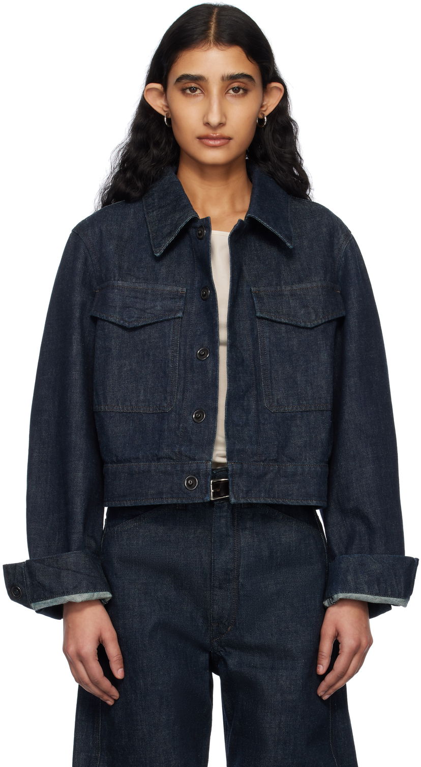 Jakna LEMAIRE Lemaire Two-Pocket Cropped Denim Jacket Modra | OW1139 LD068