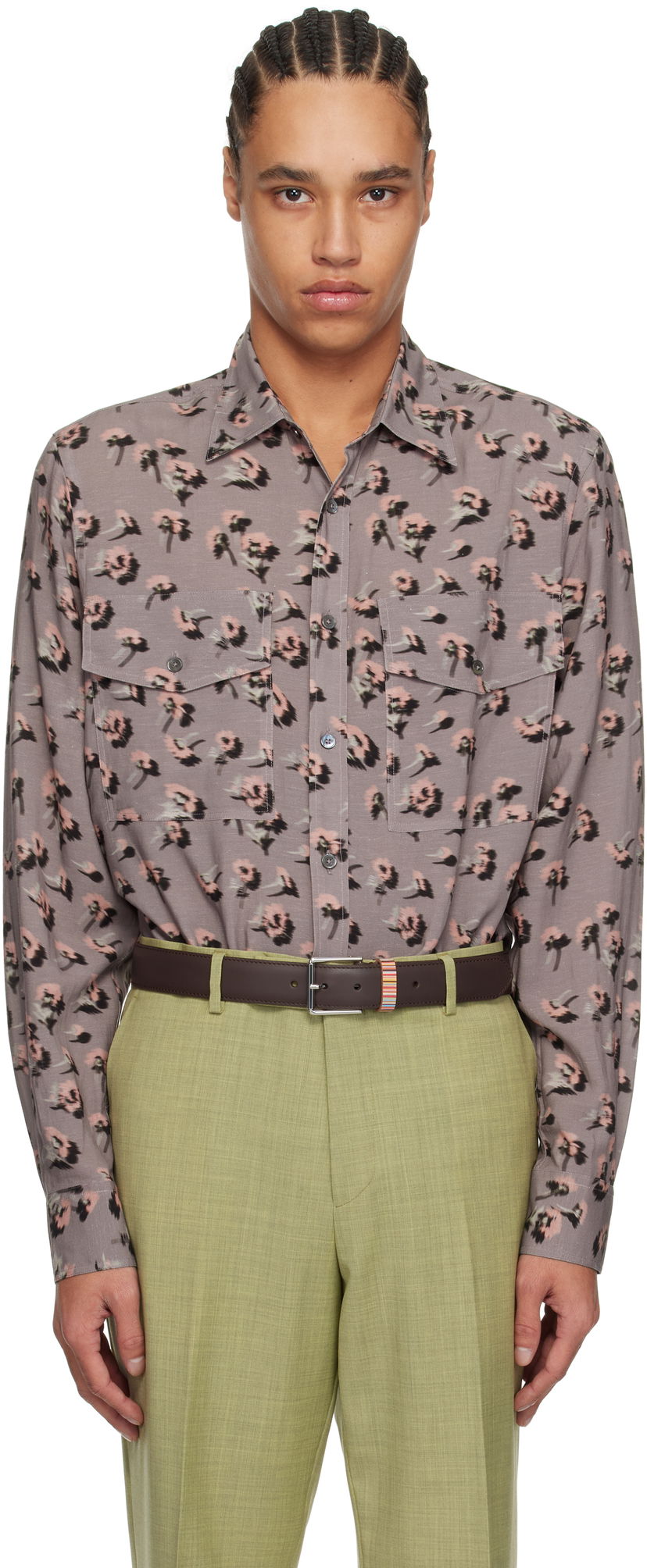 Srajce Paul Smith Paul Smith Casual Fit Floral Shirt Siva | M1R-389Z-P02577-55