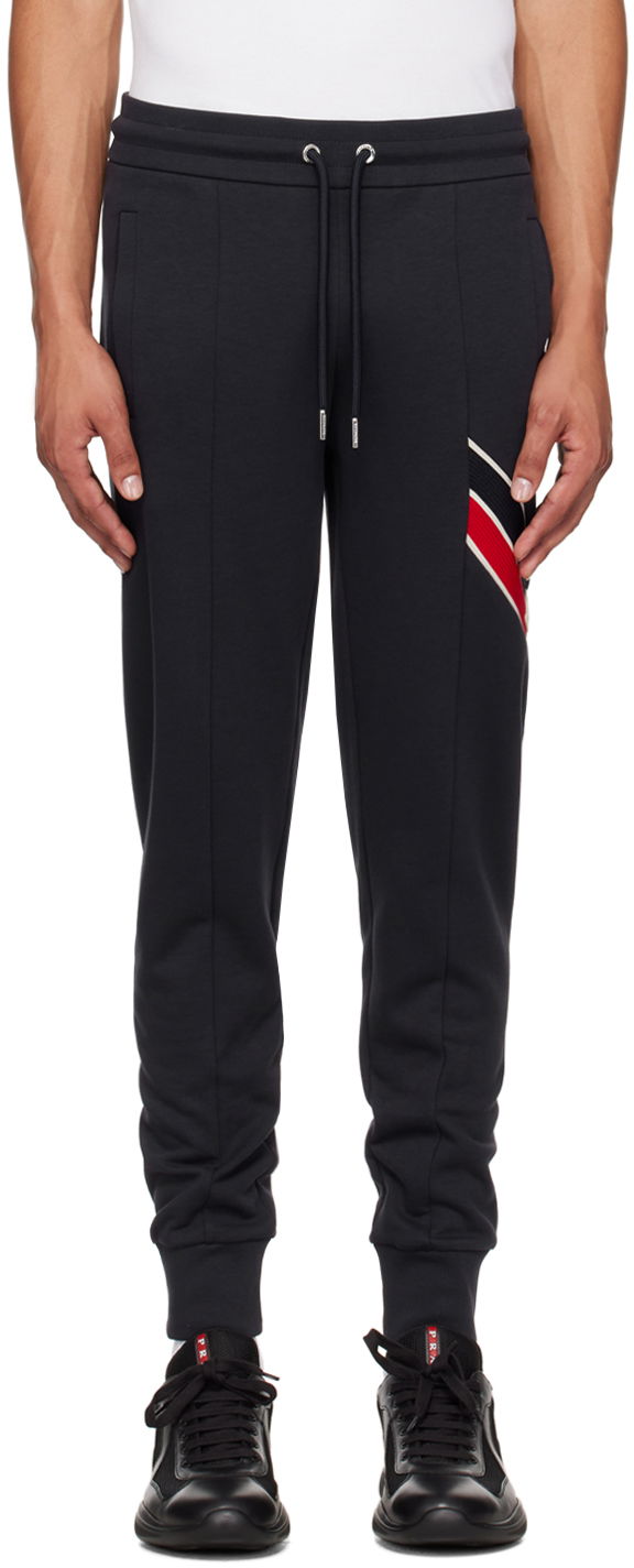 Trenirka Moncler Navy Stripe Sweatpants Mornarica | J20918H0000189A8F, 0