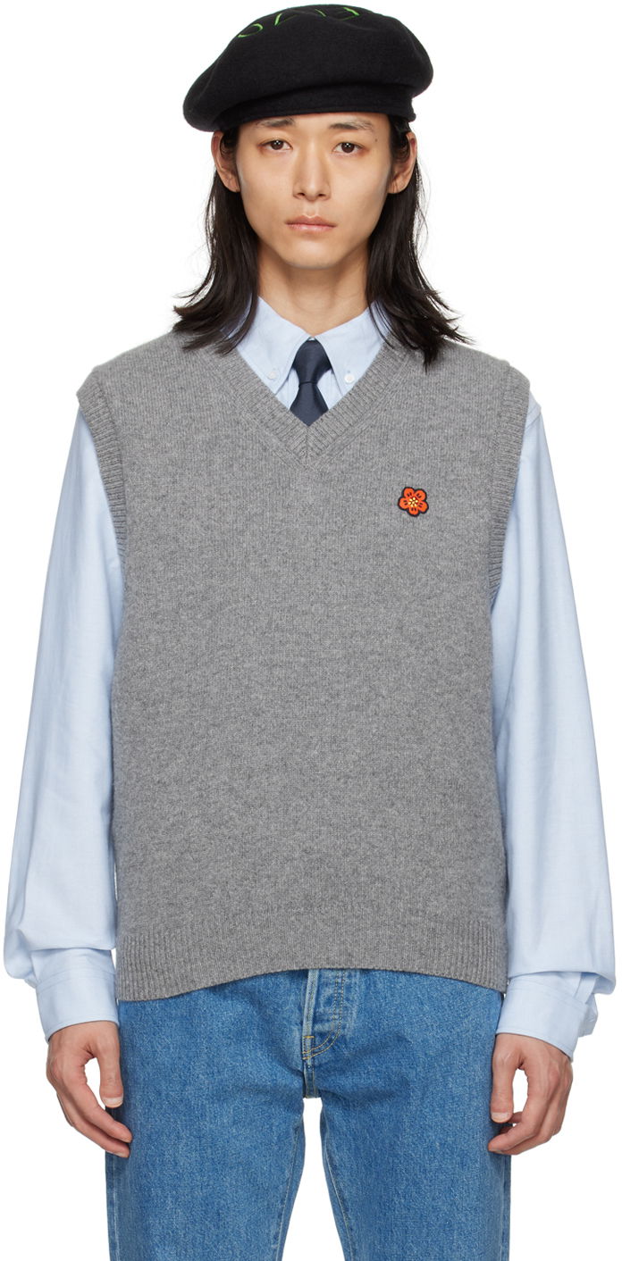 Pleteni pulover KENZO Paris Boke Flower Siva | FD65PU4203LC, 0