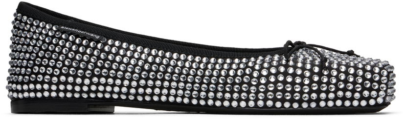 Obleke Alexander Wang Alexander Wang Billie Crystal Ballerina Flats Črna | 30324F065