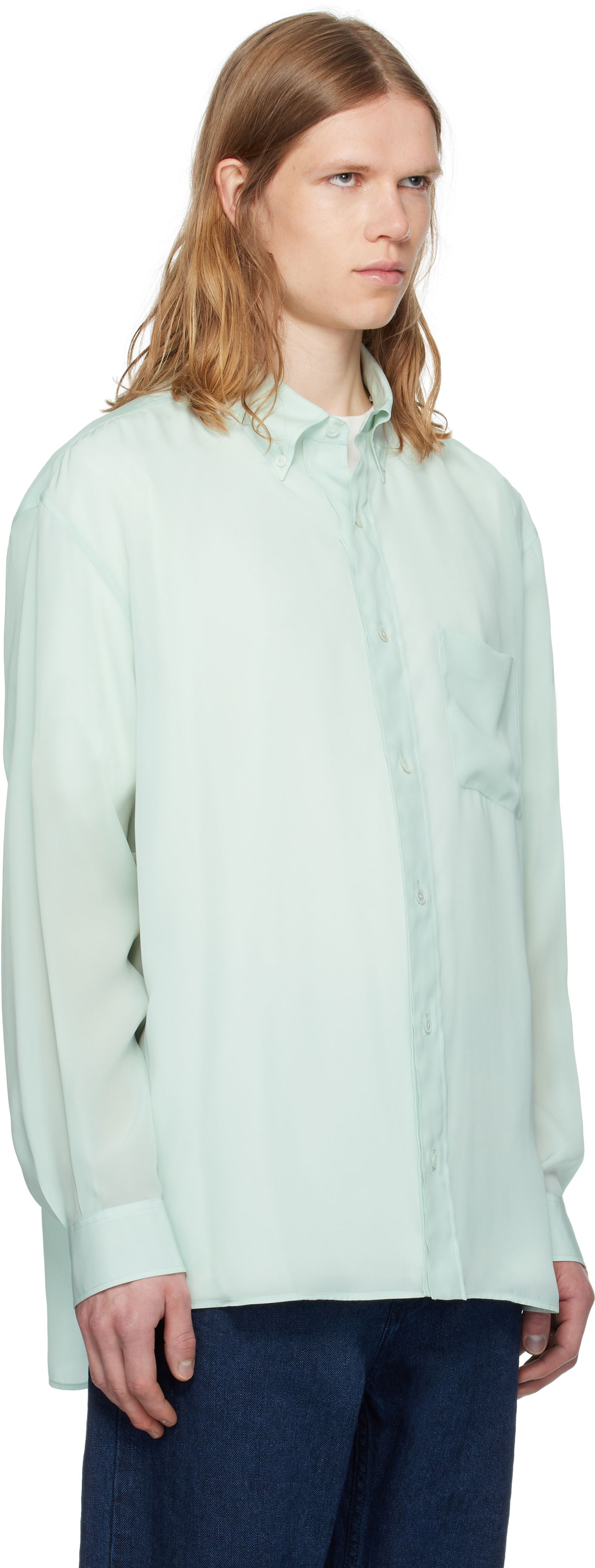 Srajce The Row The Row Bresson Button-Down Shirt Zelena | 916-W3678, 1