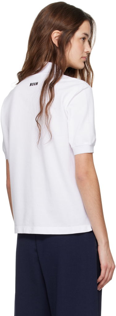 Polo majica MSGM MSGM Logo Patch Polo Bela | 3841MDM80 257137, 2
