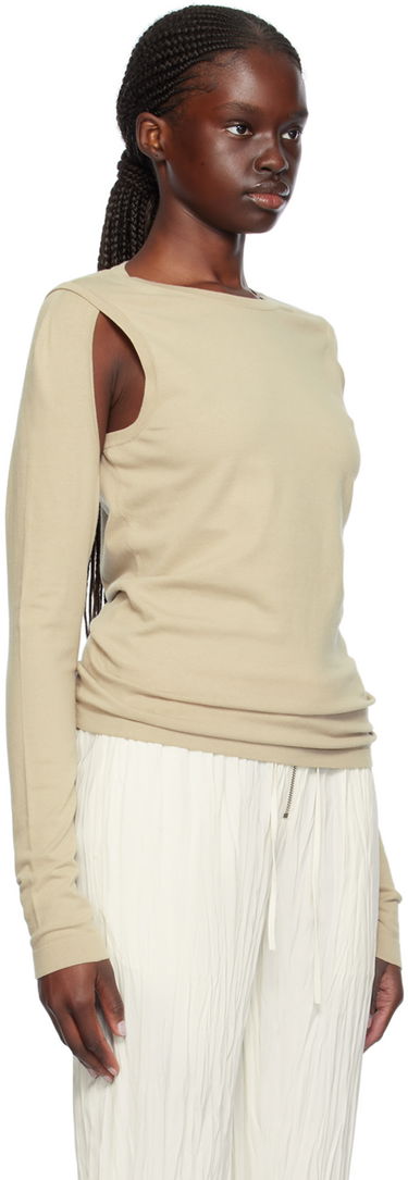 Majica Helmut Lang Cutout Long Sleeve Bež | O02HW703, 1