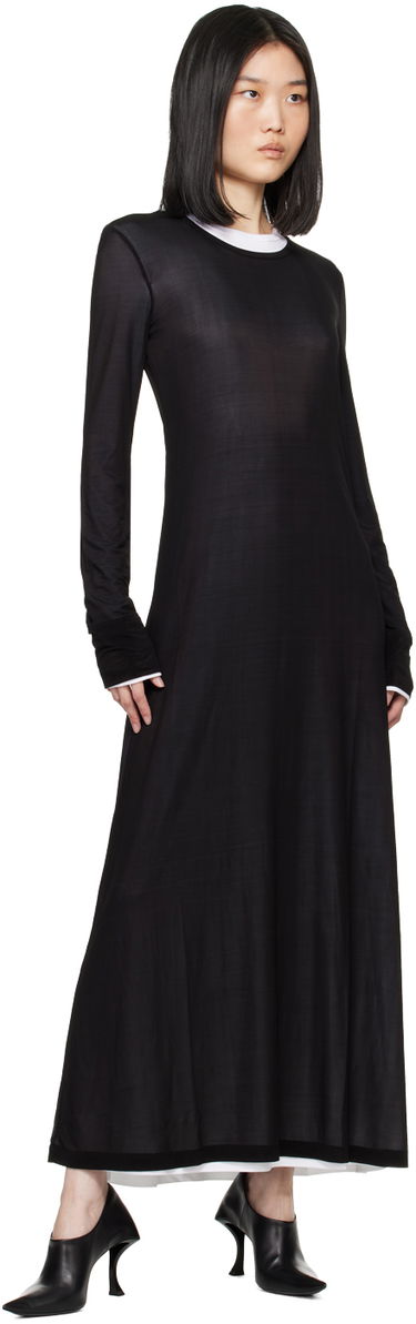 Obleke Helmut Lang Double Layer Maxi Dress Črna | 005HW605, 3
