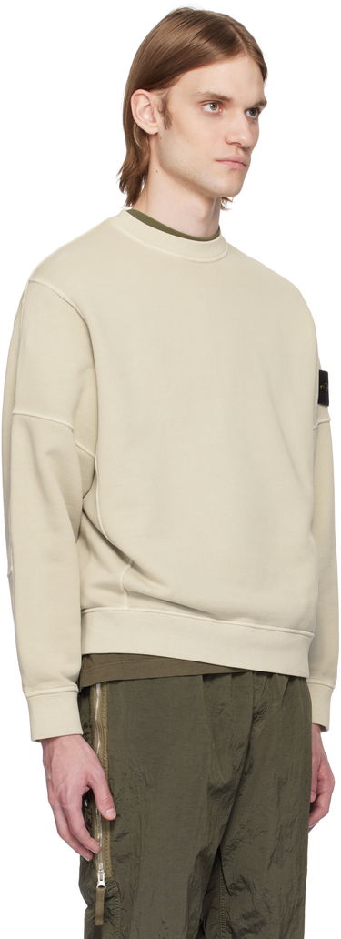 Pleteni pulover Stone Island Stone Island Diagonal Fleece Old Effect Sweatshirt Bež | K1S15 6100032 S0045, 1