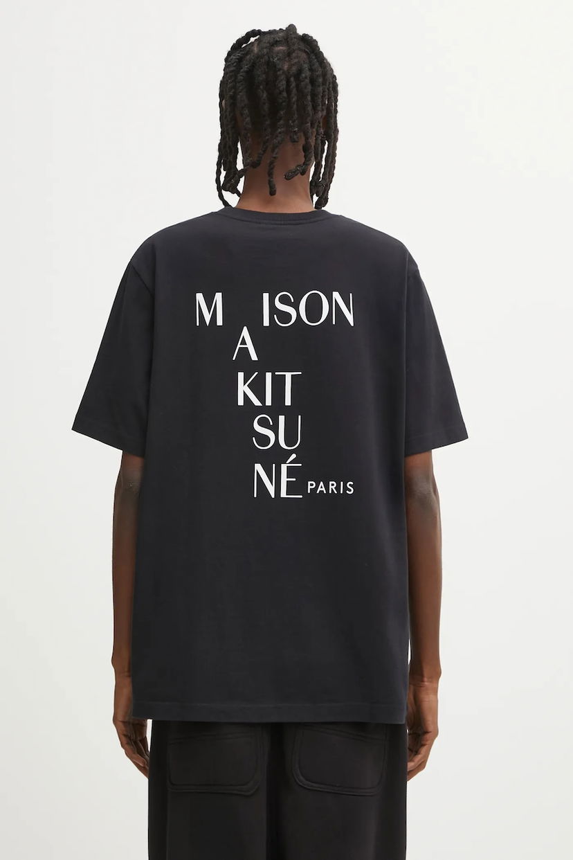 Majica MAISON KITSUNÉ T-Shirt Crossword Comfort Črna | PM00112KJ7025