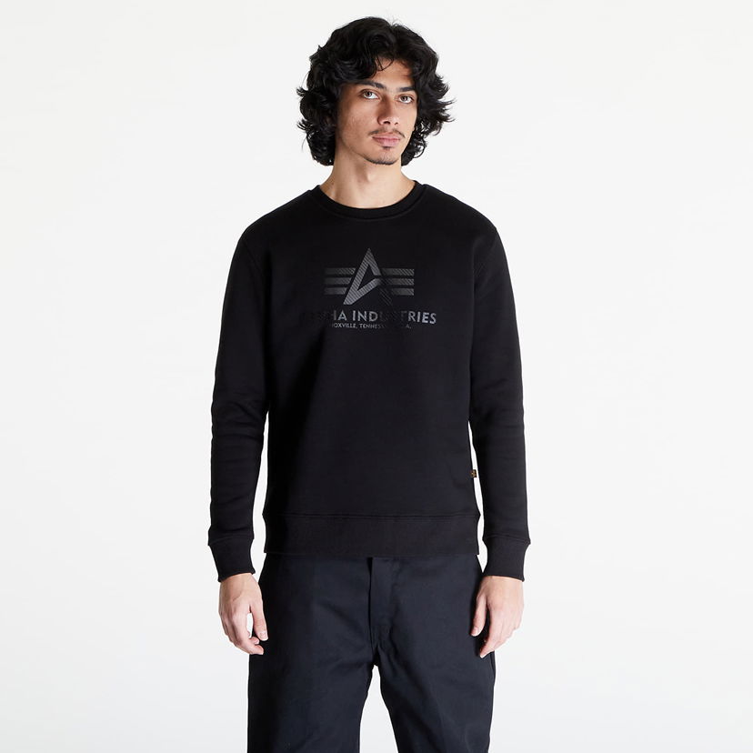 Pulover Alpha Industries Basic Sweater Carbon Black/ Black Črna | 146311-515