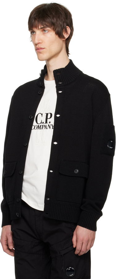 Pleteni pulover C.P. Company C.P. Company Knit Lens Cardigan Črna | 18CMKN078A-110058A, 3