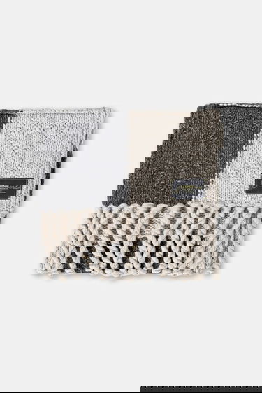 Šala GANNI Knitted Wool Cotton Bubble Patchwork Scarf Večbarvna | A6662, 1