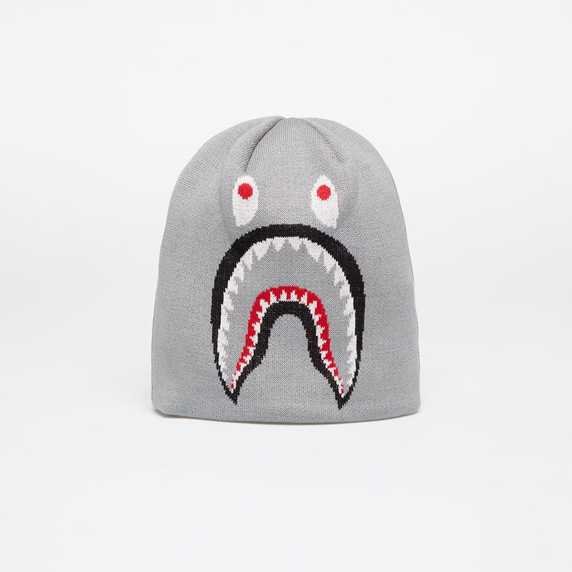 Beanie BAPE Knit Hat With Shark Graphic Siva | 001HTK701007M GRA