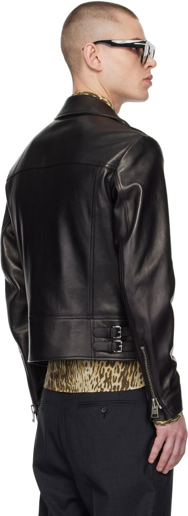 Jakna Tom Ford Asymmetric Leather Jacket Črna | LXR004-LMN014S24, 2