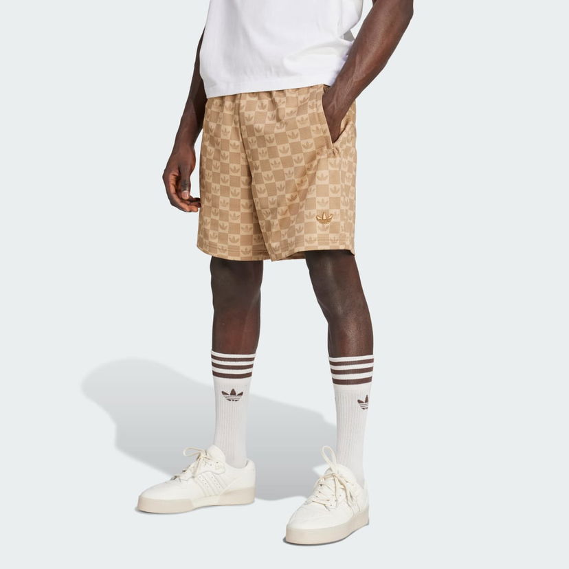Kratke hlače adidas Performance Monogram Mesh Shorts Bež | JY2987