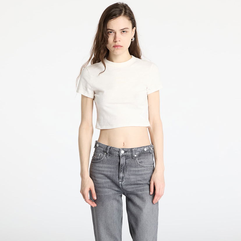 Krop-top Tommy Hilfiger Tommy Jeans Slim Crop T-Shirt Bela | DW0DW20329 YBH