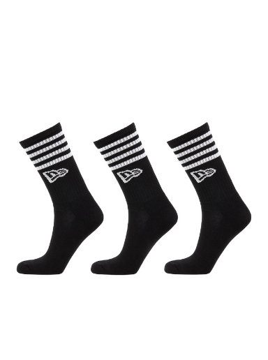 Nogavice New Era Stripe Crew 3-Pack Črna | 13113627
