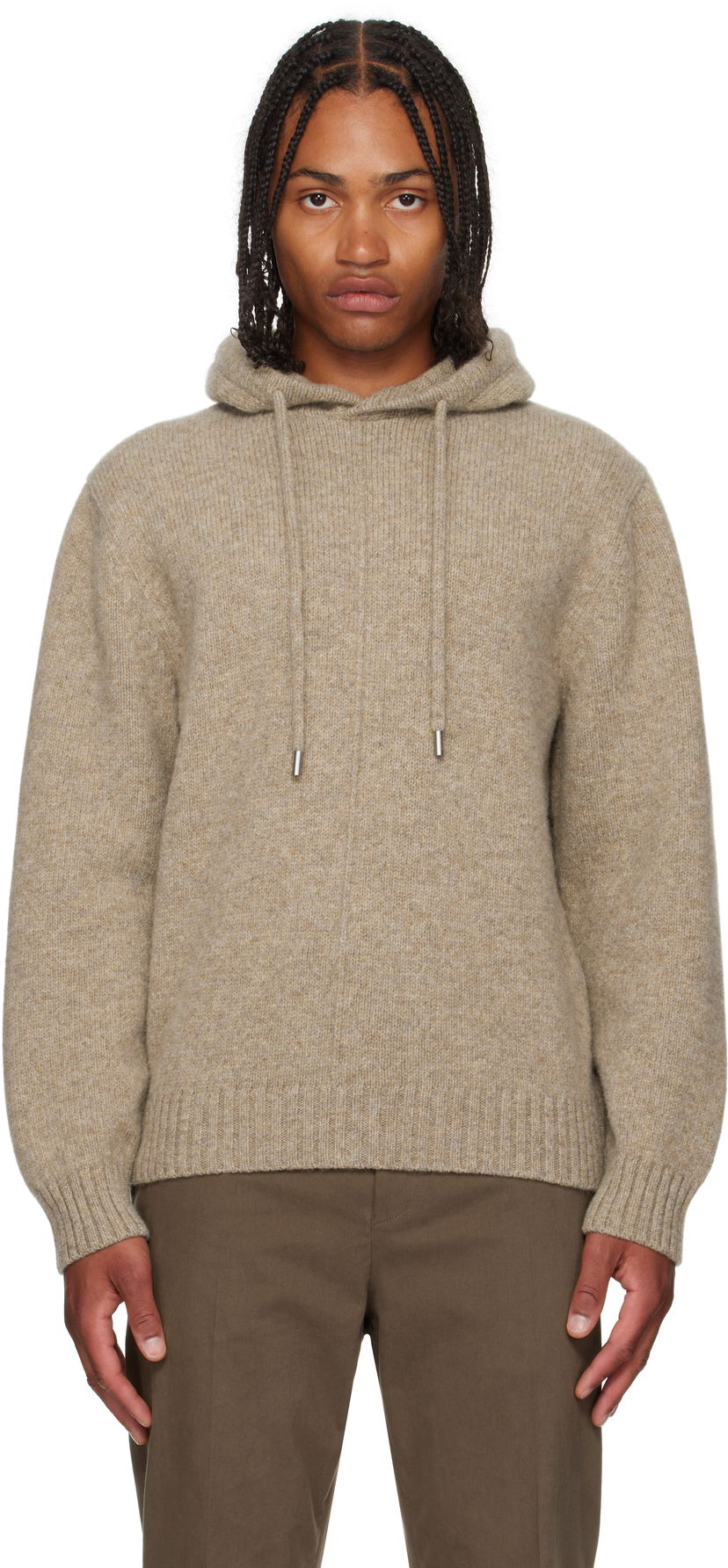 Pulover FERRAGAMO Ferragamo Knit Hoodie Bež | 786243