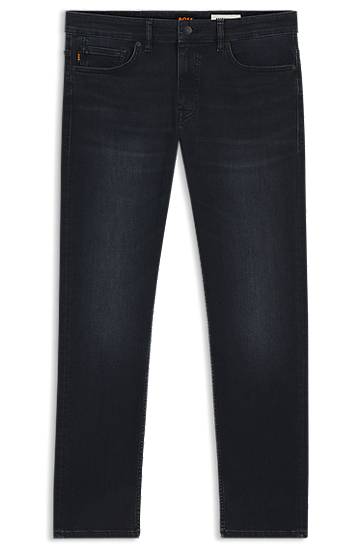Kavbojke BOSS Delaware slim-fit jeans in soft-motion denim Črna | 50549503