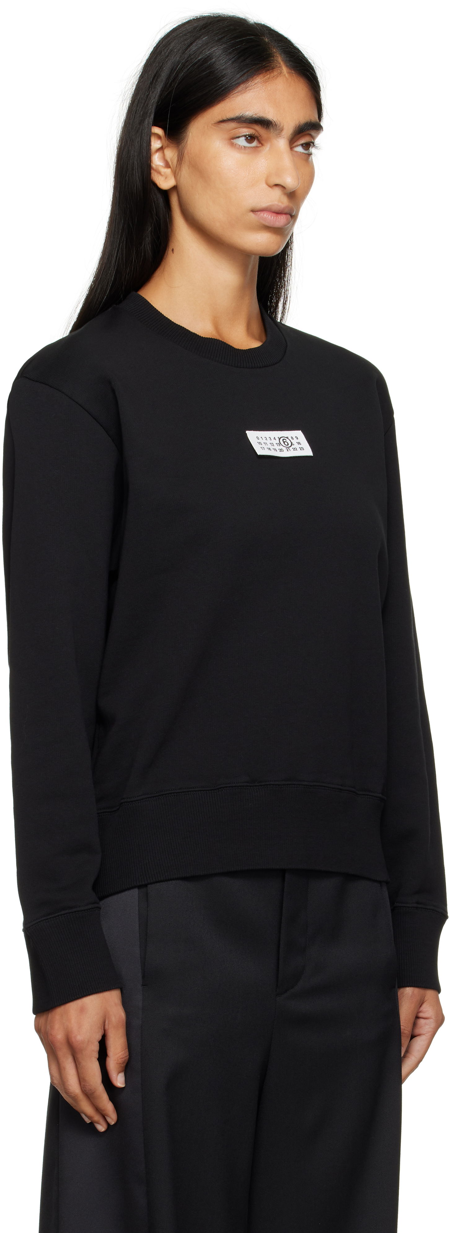 Pulover Maison Margiela MM6 Maison Margiela Logo Patch Sweatshirt Črna | S52GU0247 M25025, 1