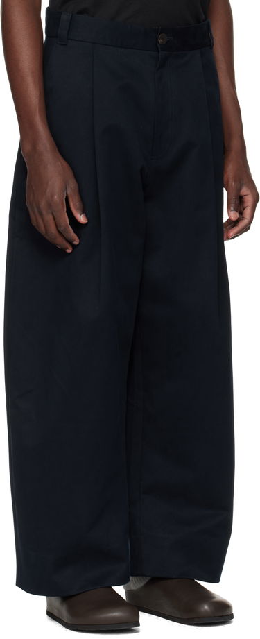 Hlače Studio Nicholson Studio Nicholson Pleated Wide-Leg Trousers Mornarica | SORTE SNM - 1248, 4