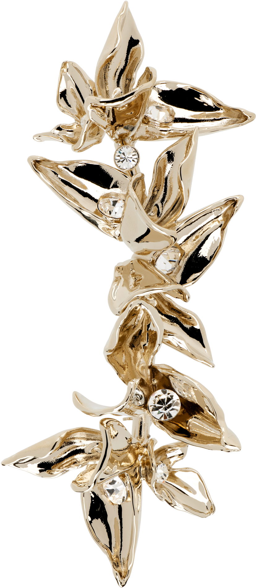 Zatiči Erdem Erdem Gold-Tone Crystal Flower Brooch Kovinski | PF25_JE15_00038003