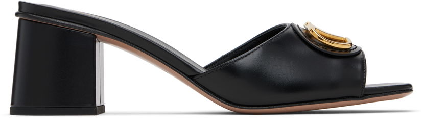 Superge in čevlji Valentino Valentino Garavani VLogo Signature Heeled Slide Sandals Črna | 7W2S0MH7DSH
