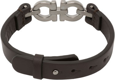 Zapestnica FERRAGAMO Ferragamo Double Gancini Leather Bracelet Rjava | 785726, 1