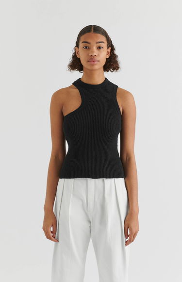 Majica brez rokavov AXEL ARIGATO Scoop Asymmetric Tank Top Črna | A2212002, 7