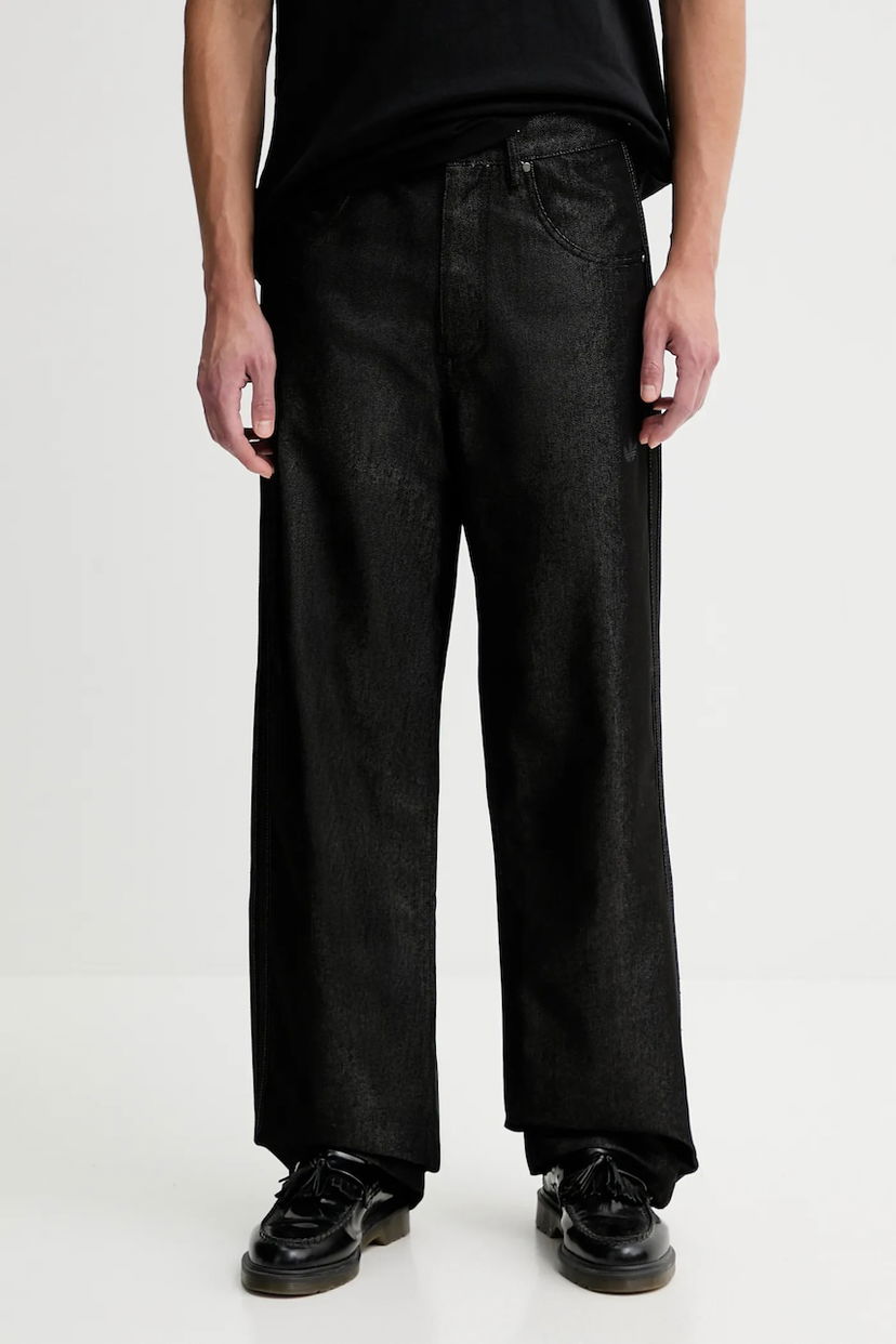 Kavbojke adidas Originals Originals Coated Wide-Leg Jeans Črna | JY2794