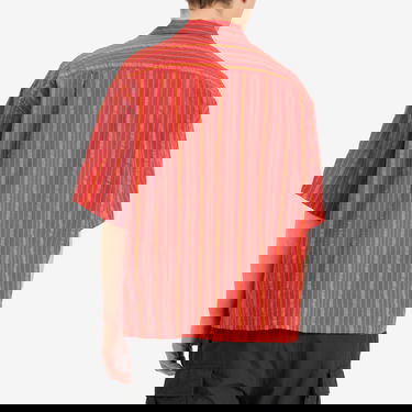 Srajce BEAMS BEAMS Stripe Open Collar Shirt, Size Large Rdeča | 1101-0564-803-35, 3