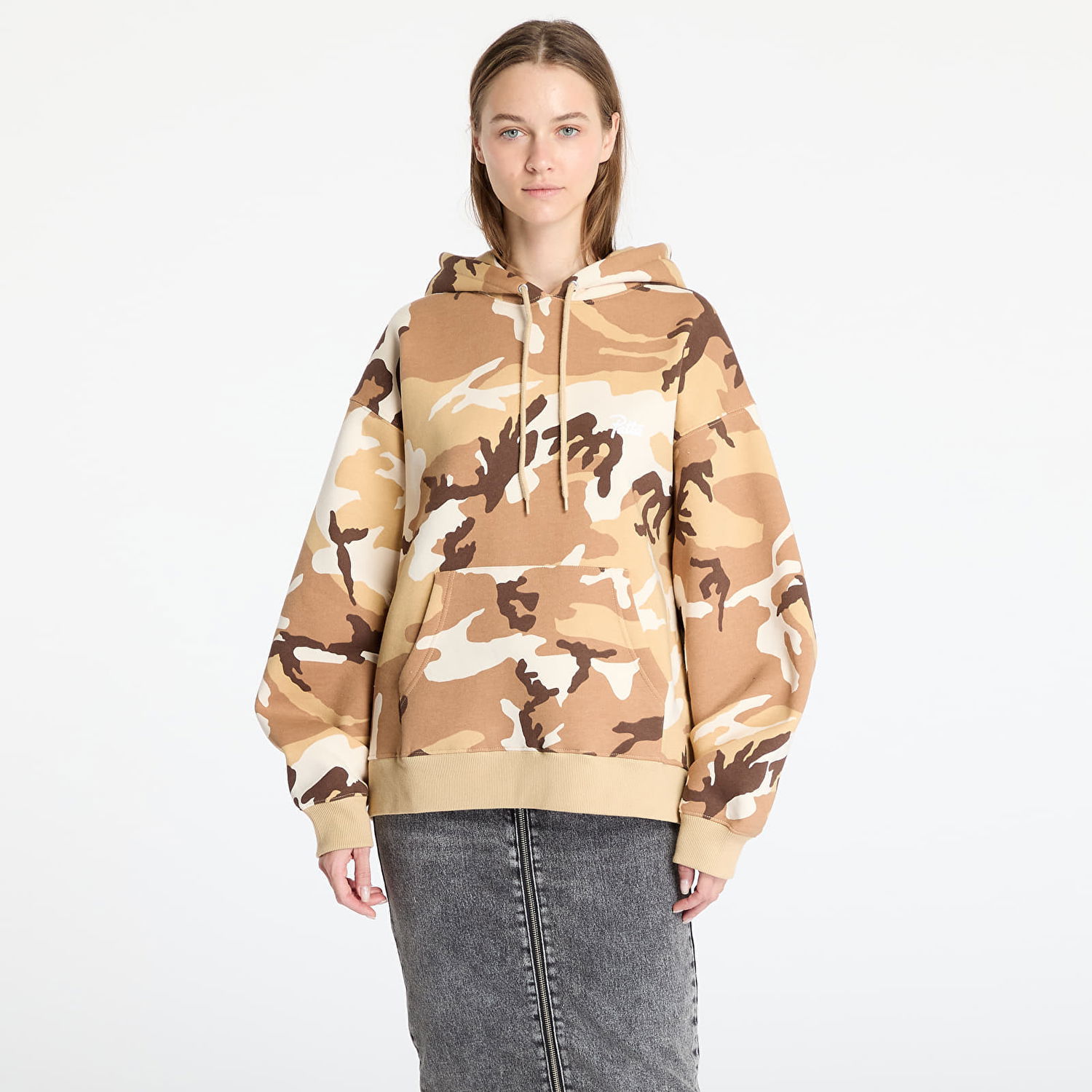 Pulover Patta Patta Bark Woodland Camo Boxy Hoodie Bež | POC-SS25-2050-325-0006-193, 0