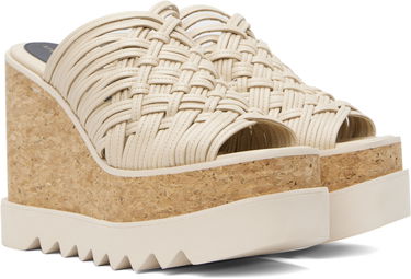 Modni dodatki Stella McCartney Stella McCartney Sneak-Elyse Woven Platform Wedge Sandals Bež | 810545APADB0, 3