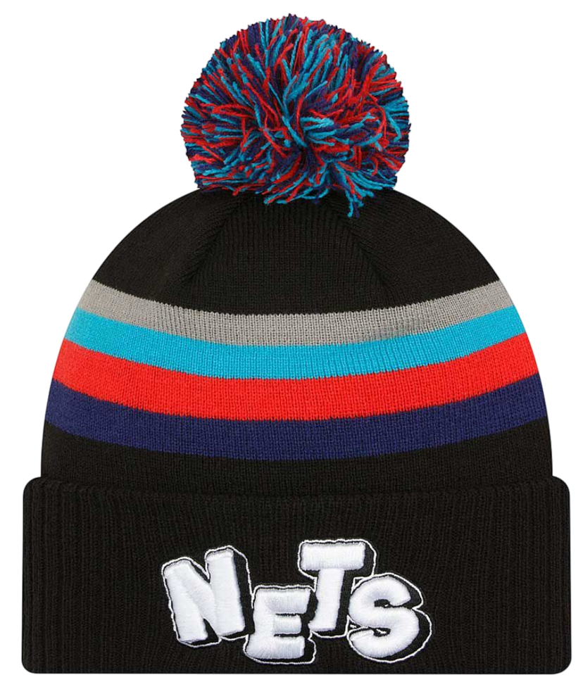 Beanie New Era New Era Brooklyn Nets NBA 23-24 Pom Beanie Črna | 60429877-60429877