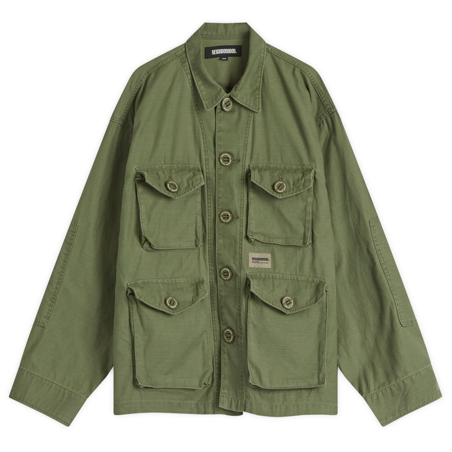 Jakna Neighborhood BDU Shirt, Size Large Zelena | 251SPNH-SHM04-OLV, 1