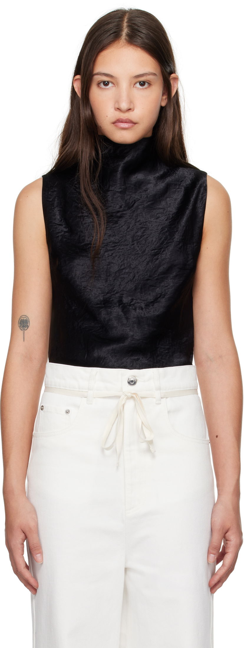Majica brez rokavov Nanushka Nanushka Colson Sleeveless Turtleneck Top Črna | NW24FWTP35300
