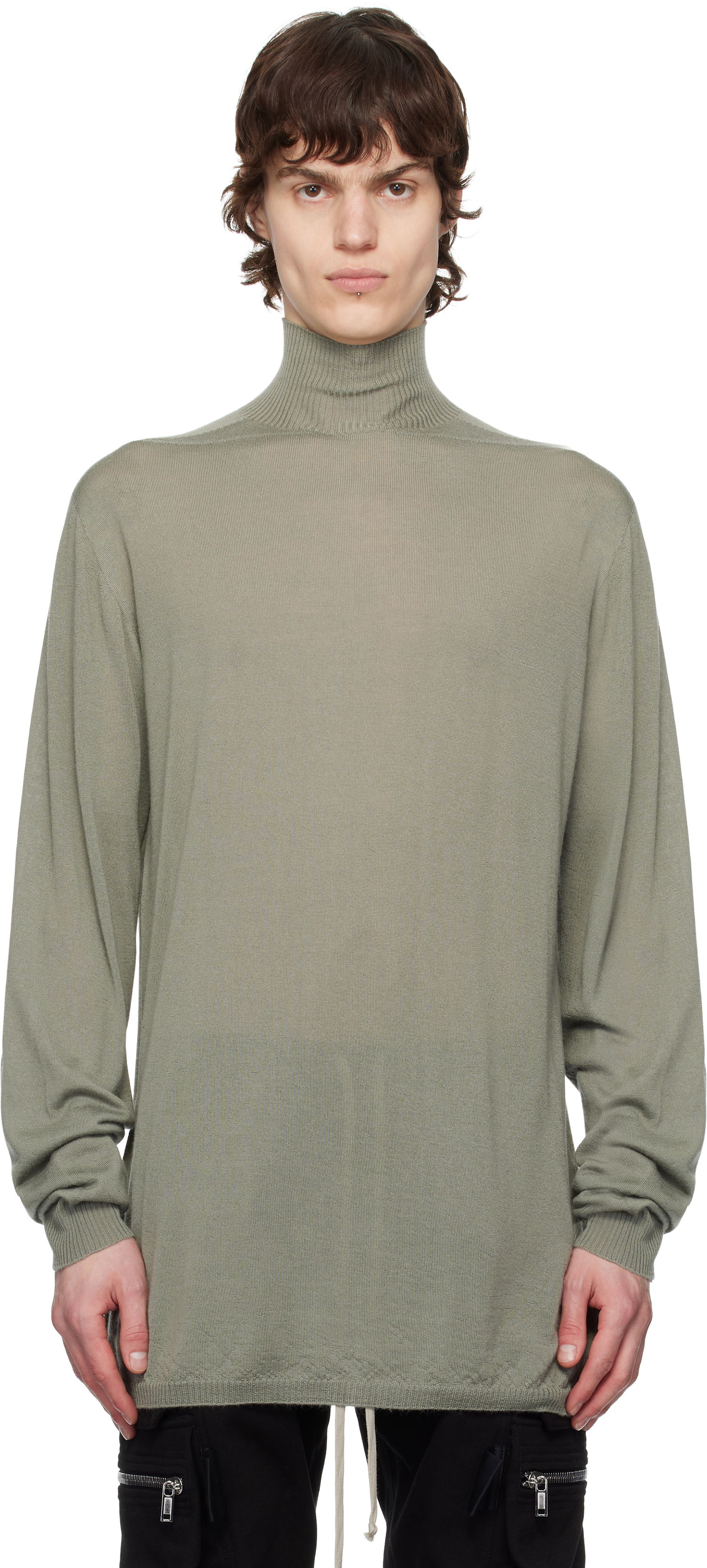 Pleteni pulover Rick Owens Rick Owens Hollywood Oversized Turtleneck Zelena | RU01E5626 WS, 0