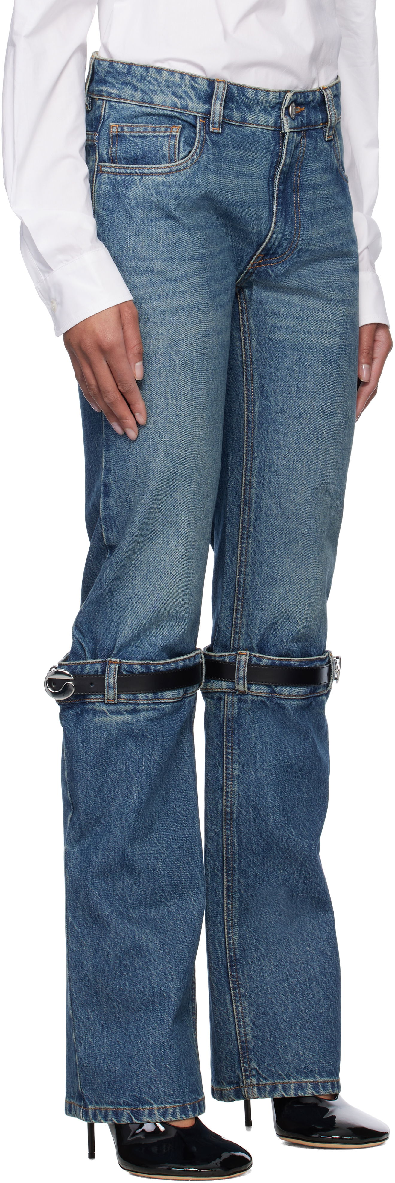 Kavbojke Coperni Coperni Hybrid Jeans with Straps Modra | COPP32F2014, 1