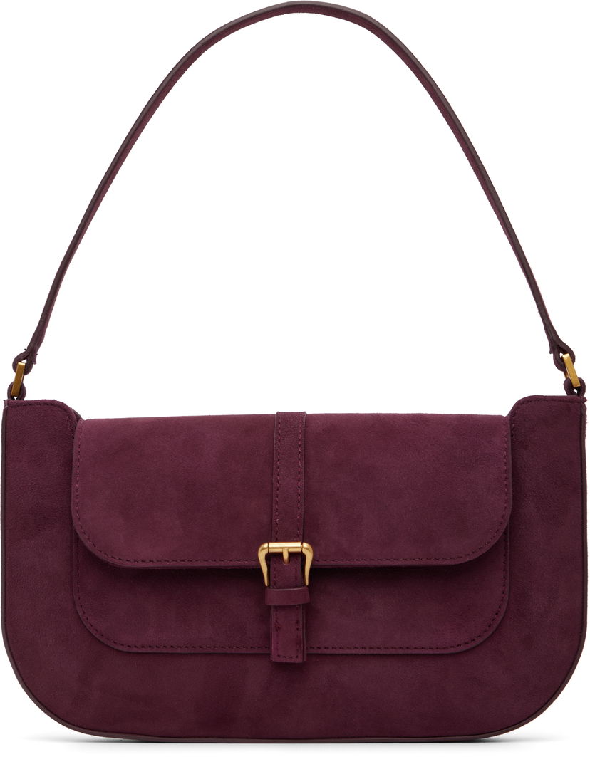 Torba za čez ramo BY FAR BY FAR Miranda Suede Shoulder Bag Bordo | MWBSB023KL009RD028PL