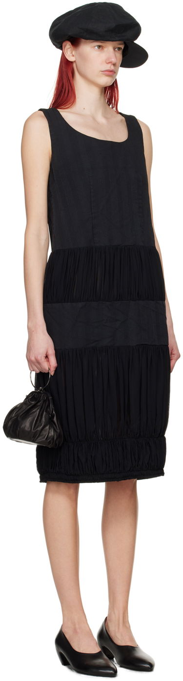Obleke Comme des Garçons Comme des Garçons Ruched Midi Dress Črna | RM-A005-051, 1