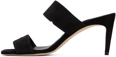 Modni dodatki Manolo Blahnik Manolo Blahnik Nebre Suede Heeled Mules Črna | 223-1354, 2