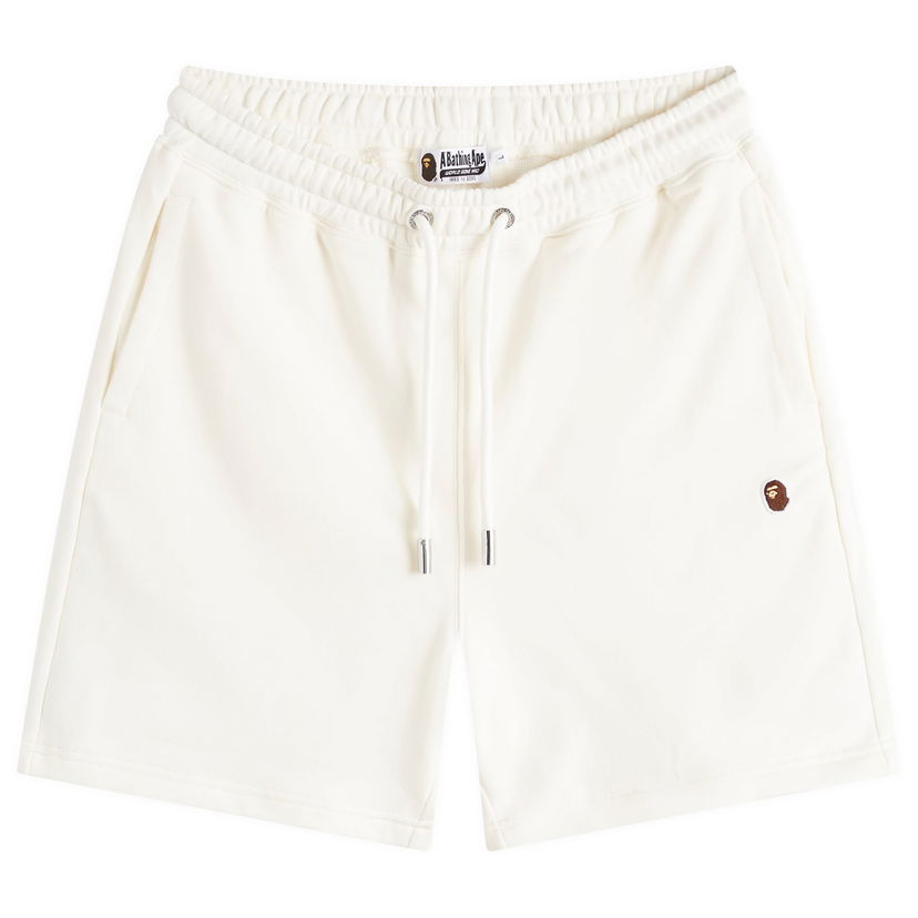 Kratke hlače BAPE A Bathing Ape One Point Sweat Short Bela | 001SPK301307M-WHT