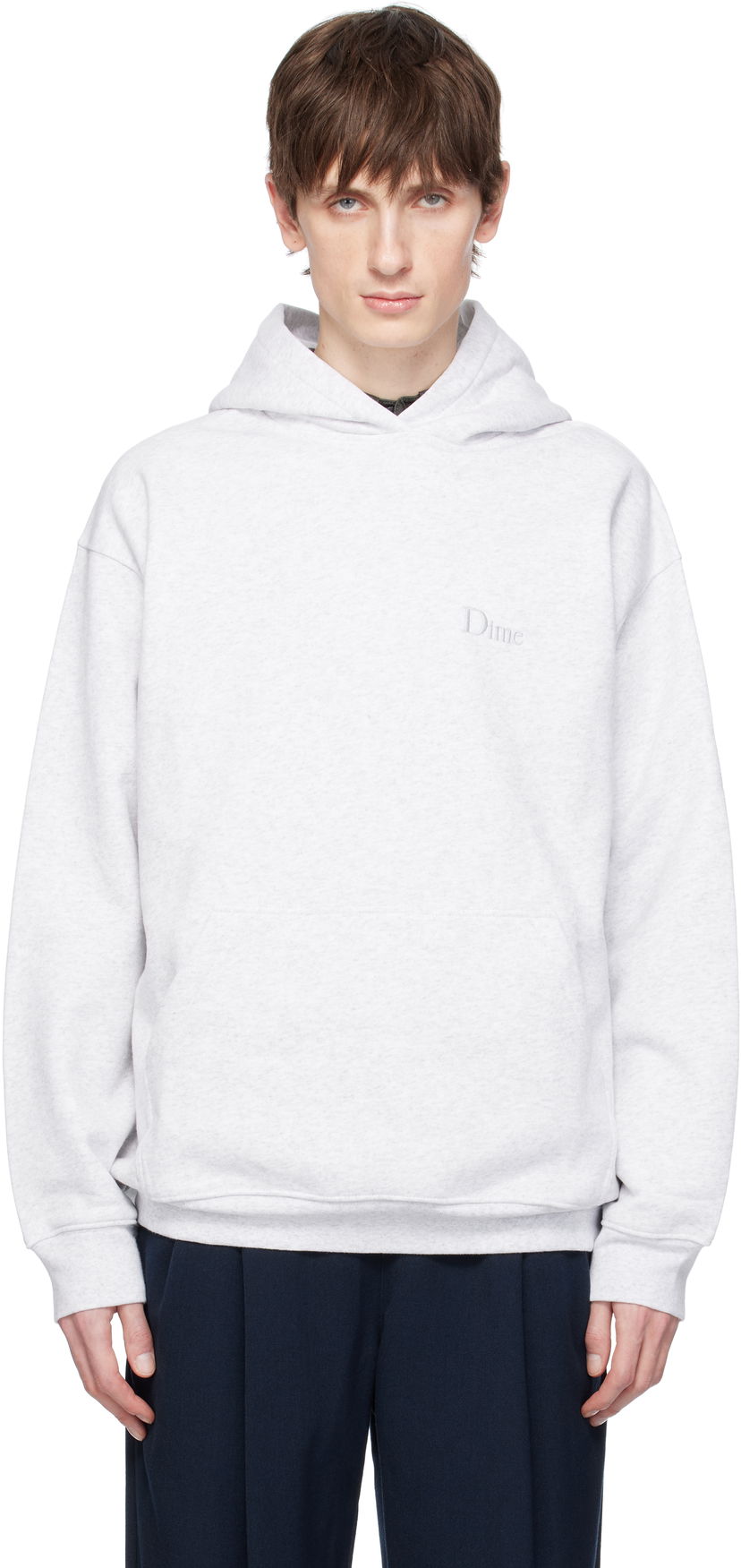 Pulover Dime Dime Classic Small Logo Hoodie Siva | DIMESP2537ASH