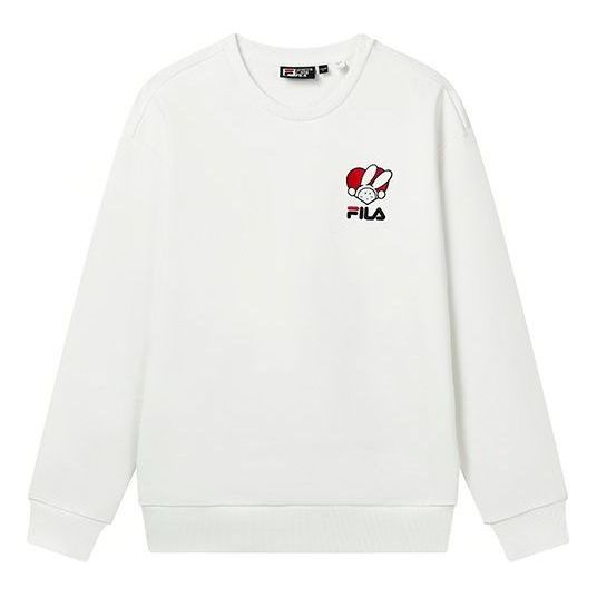 Pulover FILA Graphic Print Pullover Bela | F11U319207F-WT