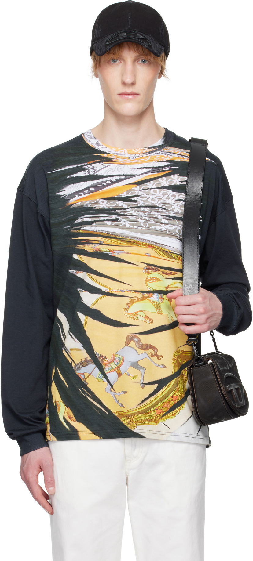 Majica Diesel Diesel Carousel Graphic Long Sleeve T-Shirt Črna | A19652-0PJBL-9XXA