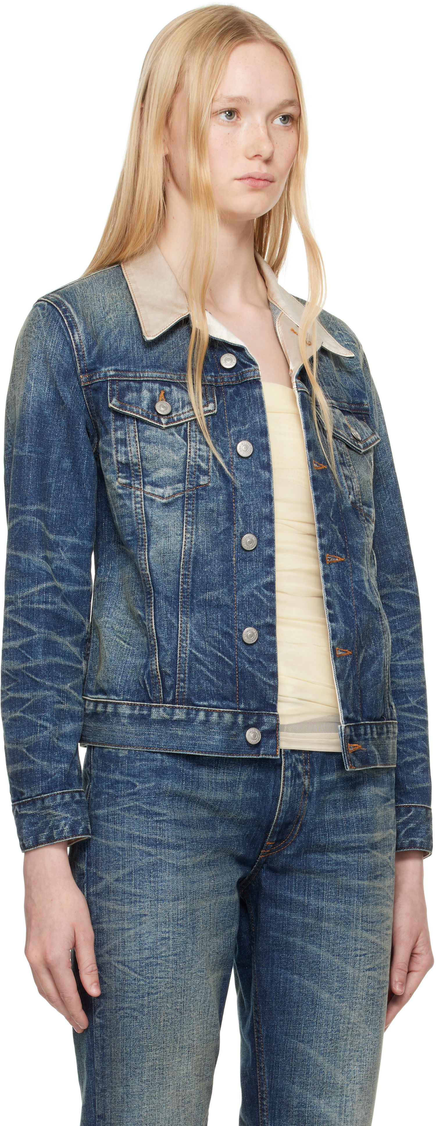 Jakna Maison Margiela MM6 Maison Margiela Sports Denim Jacket Modra | S62AN0141 M30016, 1