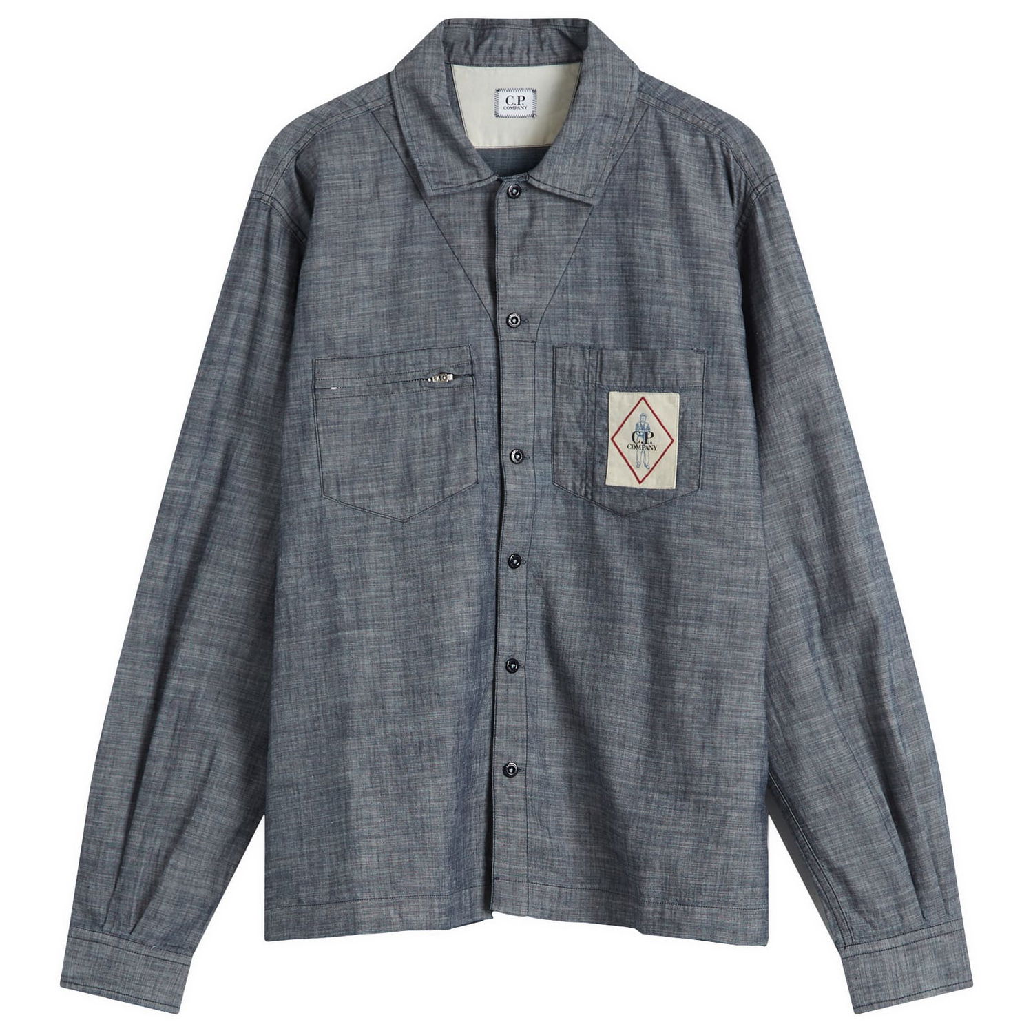 Srajce C.P. Company C.P. Company Chambray Longsleeve Shirt Modra | 18CMSH152A-110065W-D17, 0