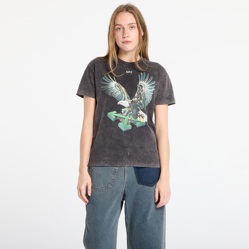 Majica Off-White Eagle Arrow 90S Skate Short Sleeve T-Shirt Črna | OWAA13EF25JER0011301