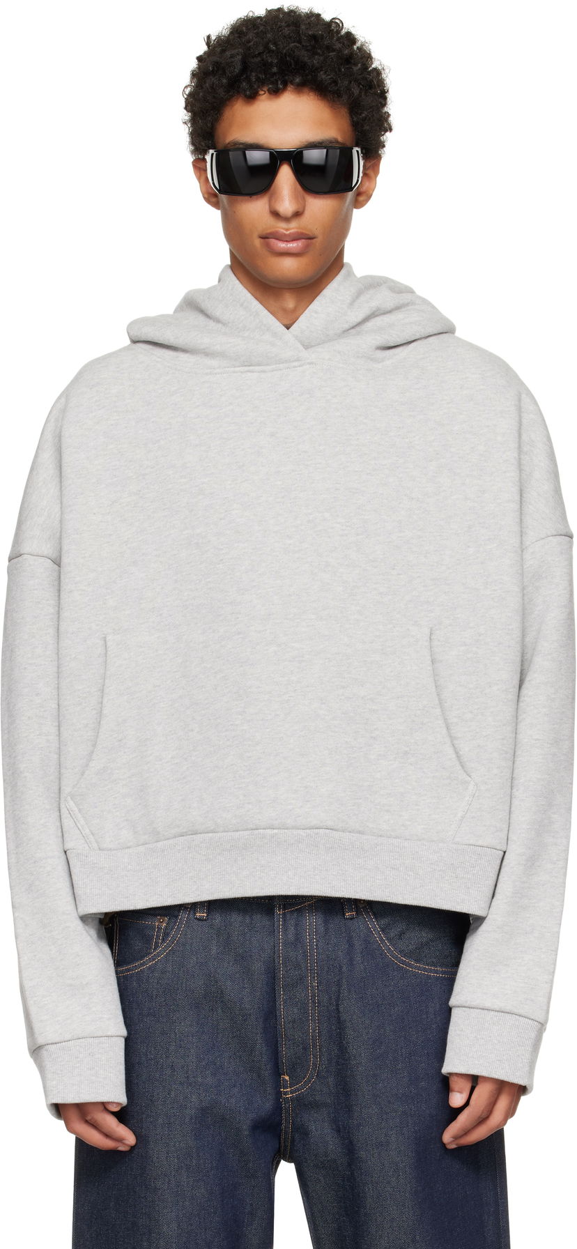 Pulover Entire Studios Entire Studios Heavy Cropped Hoodie Siva | ES2125SI