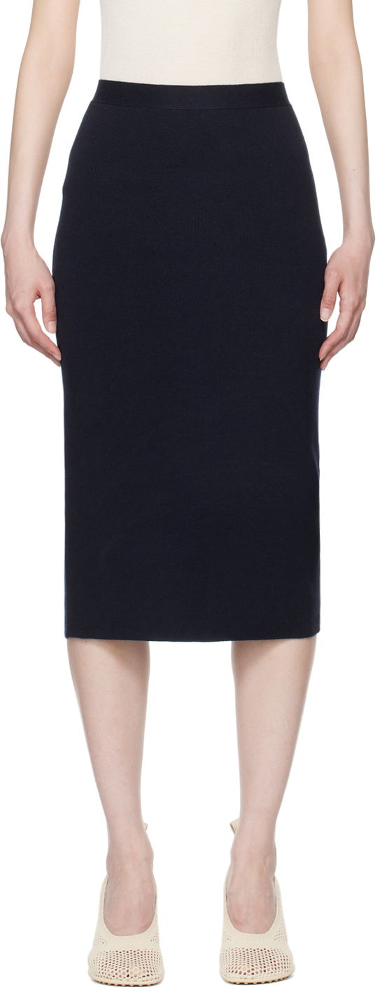 Krila Bottega Veneta Midi Skirt Mornarica | 793813 V4BL0