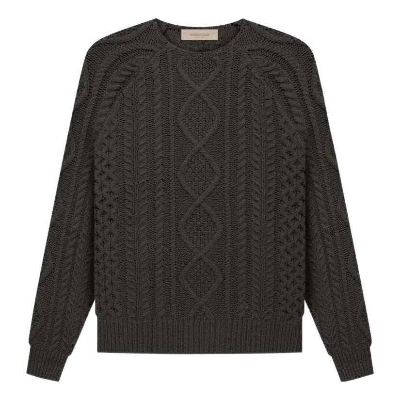 Pleteni pulover Fear of God Essentials Cable Knit Sweater Zelena | FOG-FW22-177
